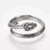 Unbranded Alloy Cuff Finger Ring Snake Antique Silver Size 5
