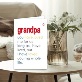 Grandpa Father Day Gifts Cards for Granddad Grandfather from Granddaughter Grandson, Papa Happy Birthday Retirement Gifts for Grandpa I Love You Cards for Men Farther Pawpaw Gift