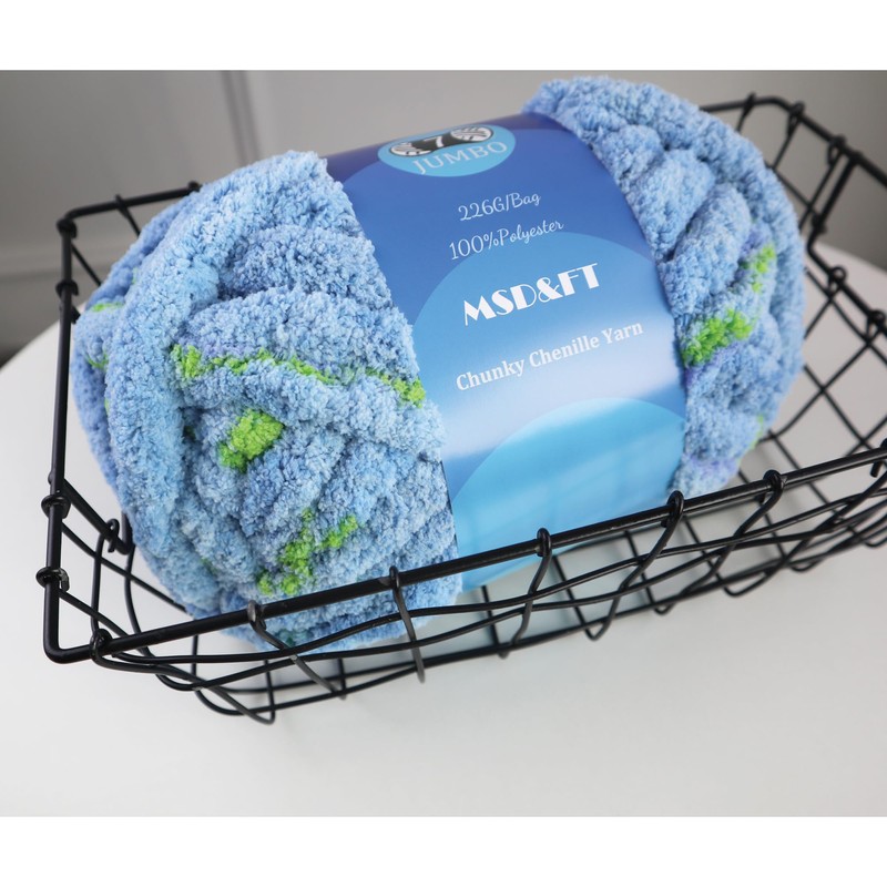 MSD&FT 4 Skeins Chunky Chenille Yarn Blanket Yarn (202408)