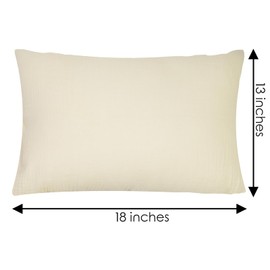 Dormlony Organic Cotton Muslin Mini Pillowcases with Envelope Design,2 Pack Ultra Breathable Kids Toddler Pillowcases for Boys and Girls- 13 x 18 inches (Beige)