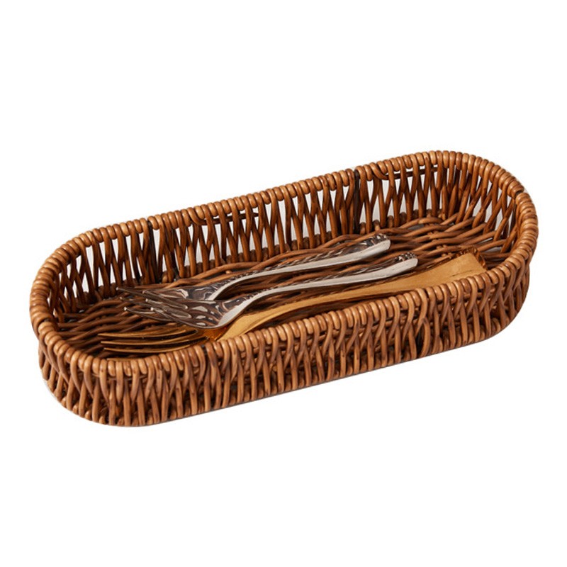 Imitation Rattan Bread Basket Multipurpose Woven Rattan Storage Tray Kitchen