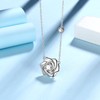 Rose Gold Plated Cute Flower Rose Necklace for Girls Womens