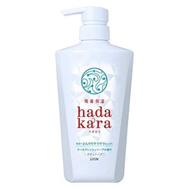 Lion Hadakara Body Soap, Moisturizing & Cooling Type, Cool Fresh Soap Scent, 16.2 fl oz (460 ml)