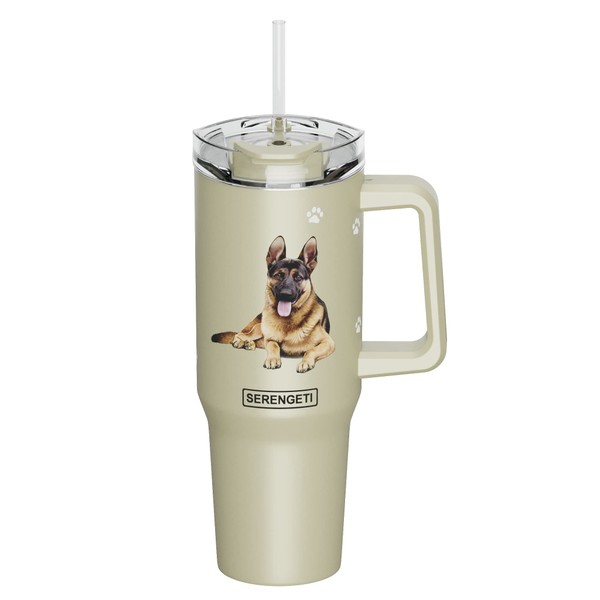 E&S Imports, German Shepherd 40 oz Tumbler with Handle and