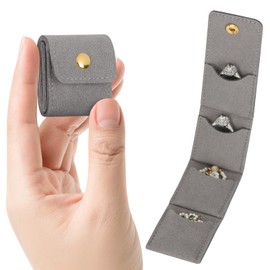 KUKUVR Mini Travel Jewelry Organizer Bag (Grey)