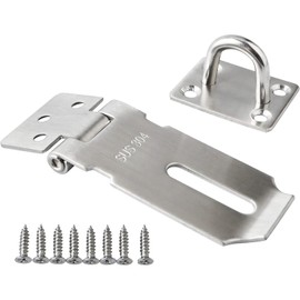 Coehaopike Padlock Door Hardware Latch Latch Hasp Latch 304 Stainless Steel with Screws Latch Padlock Latch Fastener Door Hardware Latch Easy Installation Room Barn Window Door