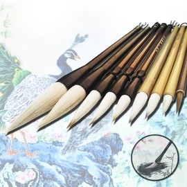 Chinese Brush Set Calligraphy Brush Japanese Summi Brushes Large Chinese Calligraphy Brushes Pack of 9