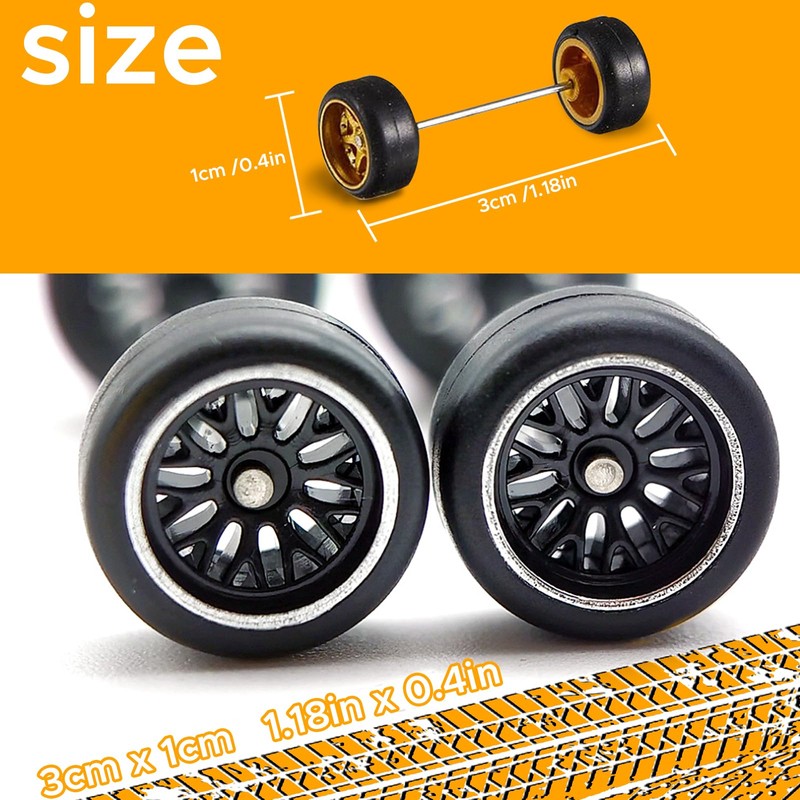 28 Set 1/64 Wheels and Tires Kit, 1:64 Scale Model