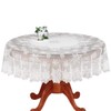 DoubleWood Christmas Tablecloth White Floral Lace Banquet Round Tablecloths for