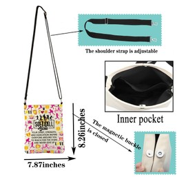 JYTAPP Softball Girl Crossbody Bag Softball Player Gift Inspirational Softball Team Sport Crossbody Bag Softball Lover Gift (BEIGE)