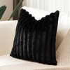 Sungeek Set of 1 Black Faux Rabbit Fur Cushion Cover
