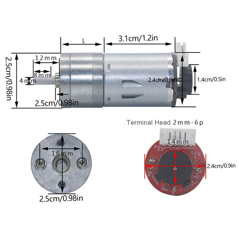 DIY Encoder Gear Motor with Mounting Bracket 65mm Wheel Kit