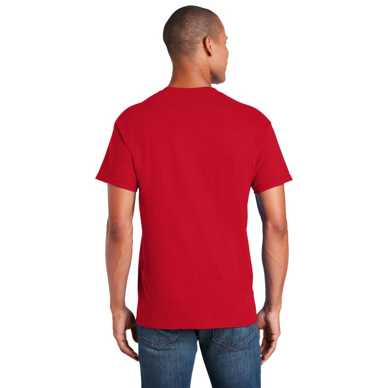 Gildan 5.4 oz Cotton T-Shirt (5000) Tee Large Red