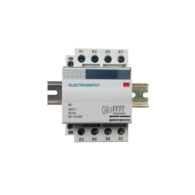 50 Amp 4 Pole Contactor Normally Open (N/O) 120V Coil,