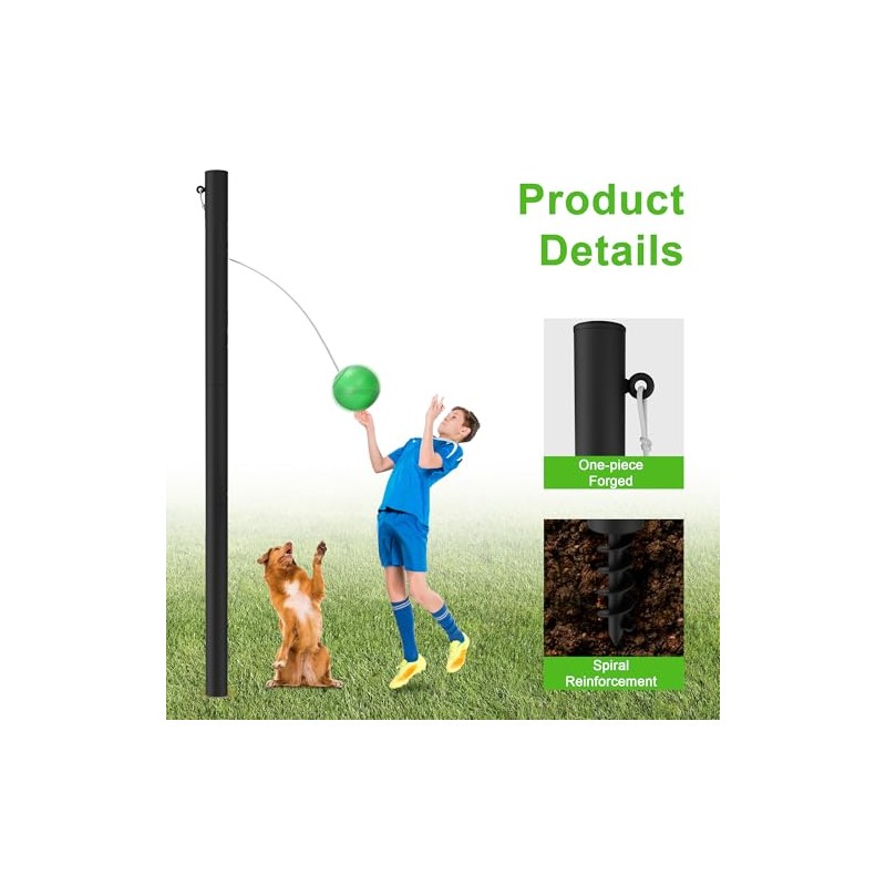 Tetherball Set, Tetherball Ball and Rope, 12 FT Adjustable Tetherball