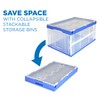 MOUNT-IT! Collapsible Storage Bin with Attached Lid [65 Liter] Folding