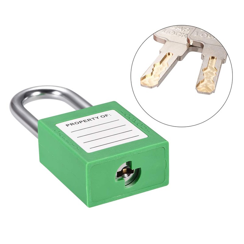 sourcing map Lockout Tagout Safety Padlock 1-1/2-Inch Steel Shackle Keyed