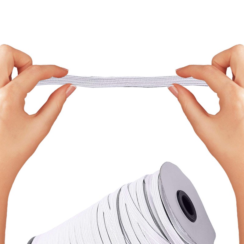 White Elastic Cord 6mm (1/4 Inch) | 10 Metres Flat