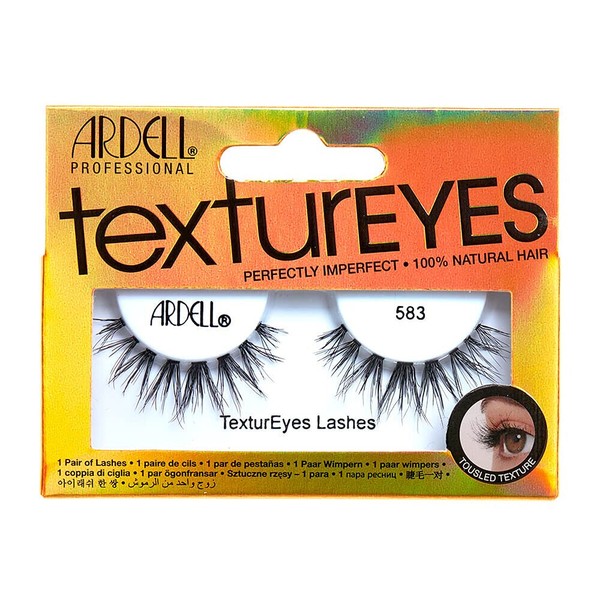 Ardell Professional TexturEyes 583 Eyelashes. 100% Natural. Medium Volume. 1Pair