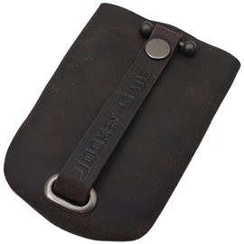 Buffalo Full Leather Key Bell with Retractable Key Ring in Brown or Cognac, brown