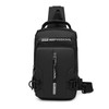 FuninCrea Sling Bag Men's PU Leather Shoulder Bag with 4