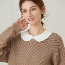 SUZALA Womens Half-Shirt Dickey Collar, Detachable Fake Collars, White, One Size