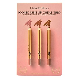 Charlotte Tilbury Iconic Mini Lip Cheat Trio Makeup Gift Set - Pillow Talk Original, Pillow Talk Medium, Iconic Nude