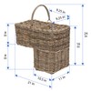 KOUBOO Rattan Kobo Stair Step Basket with Folding Handle, Collect,