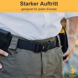 Nibor Tactical Belt Quick Release Buckle | 3.8 cm Height | Nylon | Perfect Fit, black