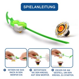 Infinity Nado Kreisel für Kinder Metall Spielzeug Jungen, Battle Tops Kreisel Launcher Spielzeug Jungen, Spinning Tops Jungen ab 5 Jahre, Infinity Nado Battle Buddha Blast Flame Spiel