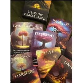 NEW Telepathy Love Oracle Card Deck~ 56 Twin Flame & Soulmate Colorful Messages