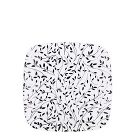 EcoQuality 7.25" inch Disposable Square White Plastic Plates with Black Leaf Design, China Like Party Plates, Heavy Duty Dessert Plate, Salads, Weddings, Baby Showers, Catering, Non Toxic (30 PACK)