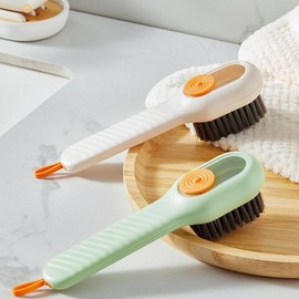Liquid Shoe Brush, Multifunctional Brush, Soft Hair, Suitable for Professional shoes, Do not hurt the shoes, Can Be Used for Home Washing and Clothing, Special Shoe Brush Adjustable Car Glass Cleaning Brush - Color: Putih