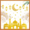 4 Sheets Gold Glitter Eid Mubarak Window Stickers Ramadan Kareem