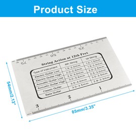 Piutouyar Guitar String Action Gauge Ruler, Metal Guitar String Height Gauge Guitar Setup Measuring Ruler Tool Repairing Luthier Tools for Guitar, Bass