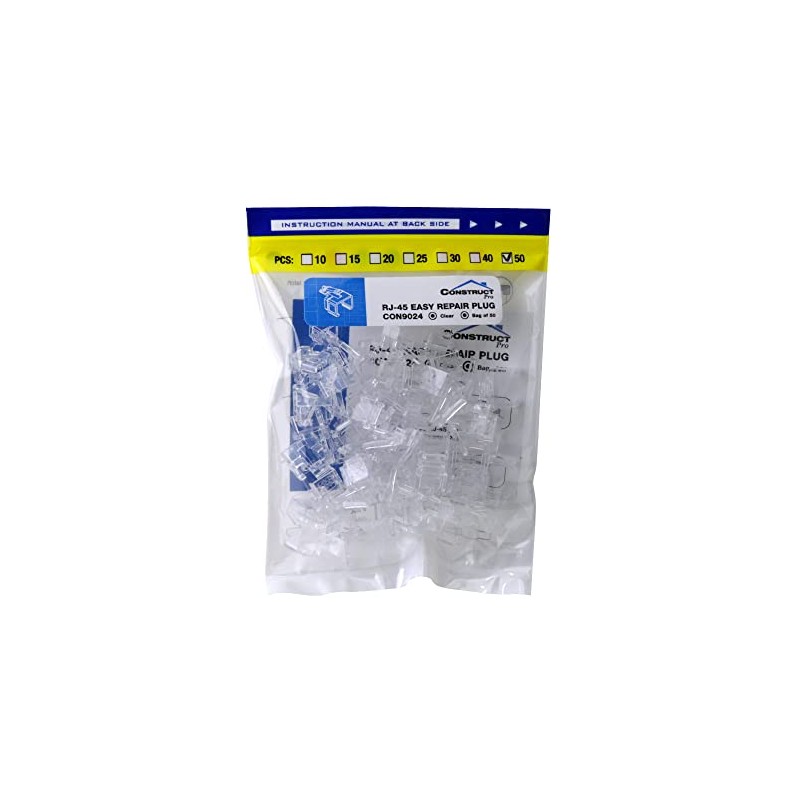 Construct Pro RJ-45 Fácil Plug para reparación de Cat5e y