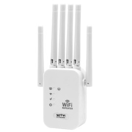 HIULLEN 2025 Newest WiFi Extender Booster, Internet Booster up to 2200sq.ft and 50 Devices, WiFi Repeater, 6 Antennas WiFi Booster Range Extender with Ethernet Port, UK Plug (NO WPS)