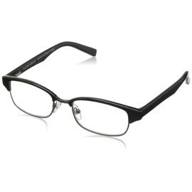 Foster Grant Men's Rob Square Reading Glasses, Black/Transparent, 59 mm, +2.00