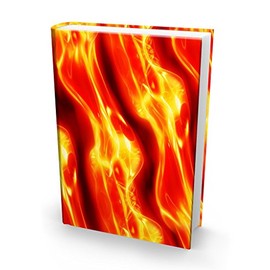 Book Sox Stretchable Book Cover: Jumbo Fireball Print. Fits Most Hardcover Textbooks up to 9 x 11. Adhesive-Free, Nylon Fabric School Book Protector. Easy to Put On. Washable & Reusable Jacket.