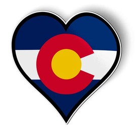 Colorado Flag Heart - Magnet - Car Fridge Locker - 6"