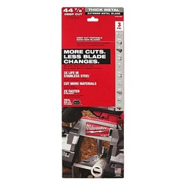SHAFACE for Milwaukee 48-39-0601 44-7/8"" 8/10 TPI Extreme Deep Cut Band Saw Blade - 3 PK