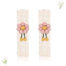 Umimiss Seat Belt Pads - 2pcs Seatbelt Covers, Daisy Flower Seat Belt Covers For Kids Adults, Car Accessories For Women, Pink Car Accessories, Seat Belt Pad Pink, Neck Cushion Shoulder Strap Protector