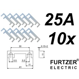 Furtzer FFS01 Car Strip Fuses Blade Fuses Pack of 10 25A 30A 40A 50A 60A 70A 80A 100A 120A 125A 150A 36V Max. Current: 025A Amp