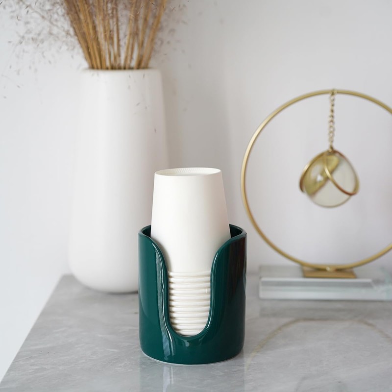 Ceramic Bathroom Cup Dispenser, 3 oz 4 oz Disposable Cups