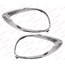 QSC Chrome Head Light Bezel Pair Left & Right for Freightliner Columbia 01-17