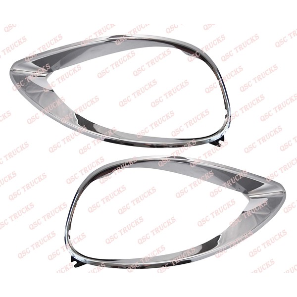QSC Chrome Head Light Bezel Pair Left & Right for