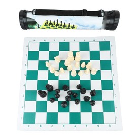 Chess Set Toy Barrel Portable Chess Board Game Sets Puzzle Portable Interactive Toys for Beginner Kids Adults