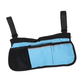 Ipetboom Adjustable Wheelchair Armrest Storage Bag Fabric Side Organizer Side Pockets Walker Carry Bag for Mobility Aid Use