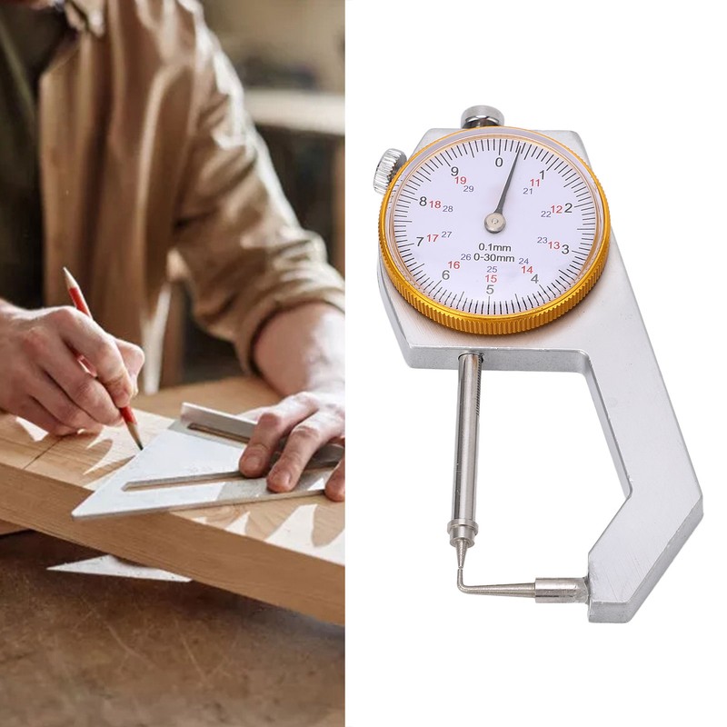 Curved Head Thickness Gauge Dial Lockable 0 to 30mm Range