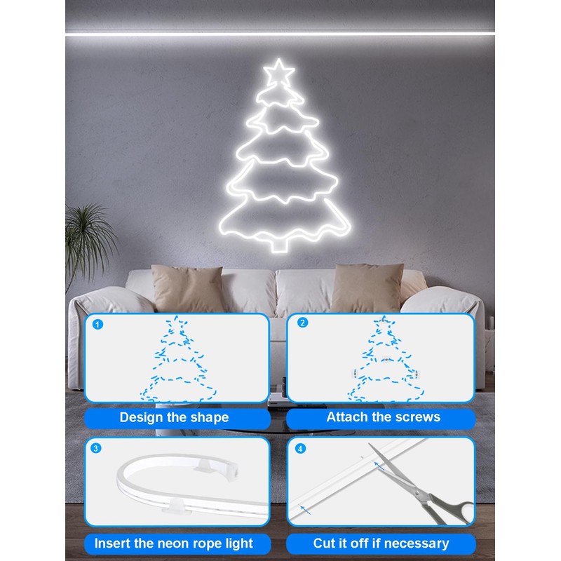 echosari 33Ft Neon Rope Lights, 1200 LED Strip Lights with